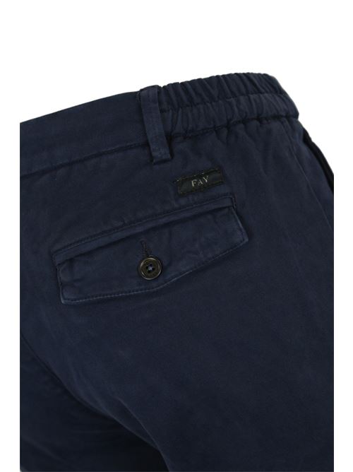 Pantalone in gabardine di cotone blu FAY | NTM8649187T QGGU810